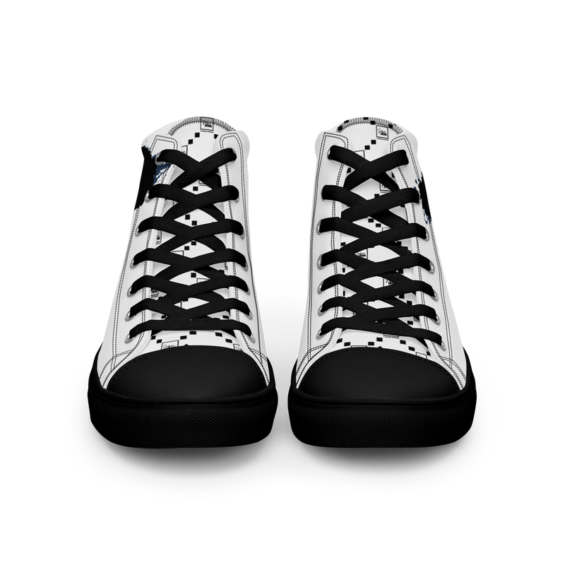 "SUBIE DRIP" Black on White MEN'S HIGH TOP CANVAS SHOES