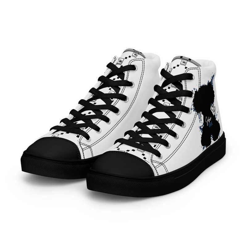 "SUBIE DRIP" Black on White MEN'S HIGH TOP CANVAS SHOES