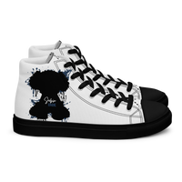 "SUBIE DRIP" Black on White MEN'S HIGH TOP CANVAS SHOES