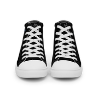 "SUBIE DRIP" White on Black MEN'S HIGH TOP CANVAS SHOES