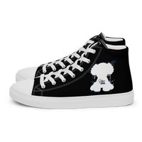 "SUBIE DRIP" White on Black MEN'S HIGH TOP CANVAS SHOES