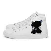 "SUBIE DRIP" Black on White MEN'S HIGH TOP CANVAS SHOES