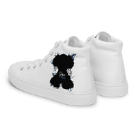 "SUBIE DRIP" Black on White MEN'S HIGH TOP CANVAS SHOES