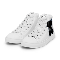 "SUBIE DRIP" Black on White MEN'S HIGH TOP CANVAS SHOES