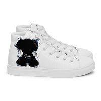 "SUBIE DRIP" Black on White MEN'S HIGH TOP CANVAS SHOES