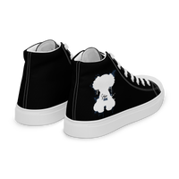 "SUBIE DRIP" White on Black MEN'S HIGH TOP CANVAS SHOES