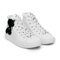 "SUBIE DRIP" Black on White MEN'S HIGH TOP CANVAS SHOES