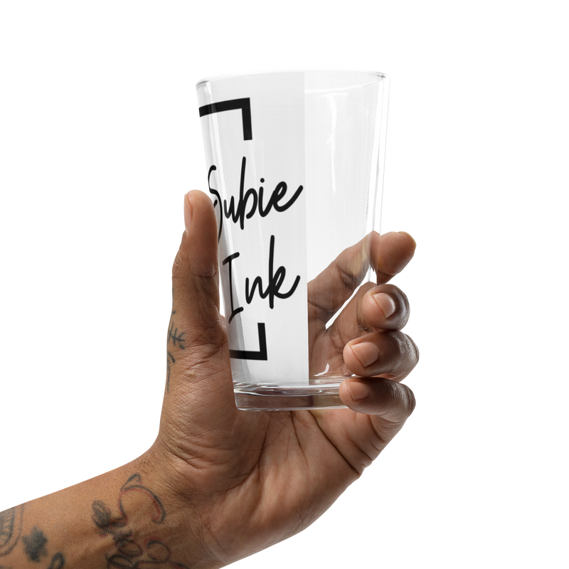 "Subie Ink" Black Shaker pint glass