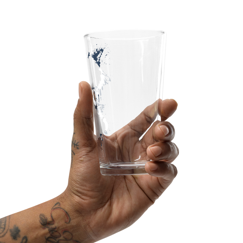 "Subie Drip" White Shaker pint glass