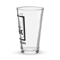 "Subie Ink X Grand Subaru" Black Shaker pint glass