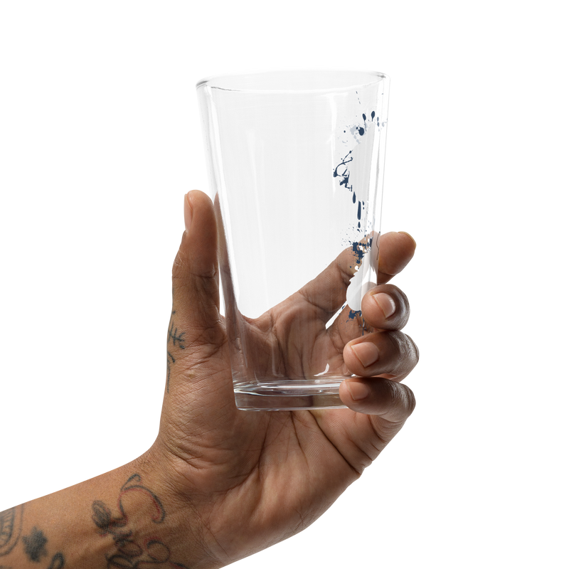 "Subie Drip" White Shaker pint glass