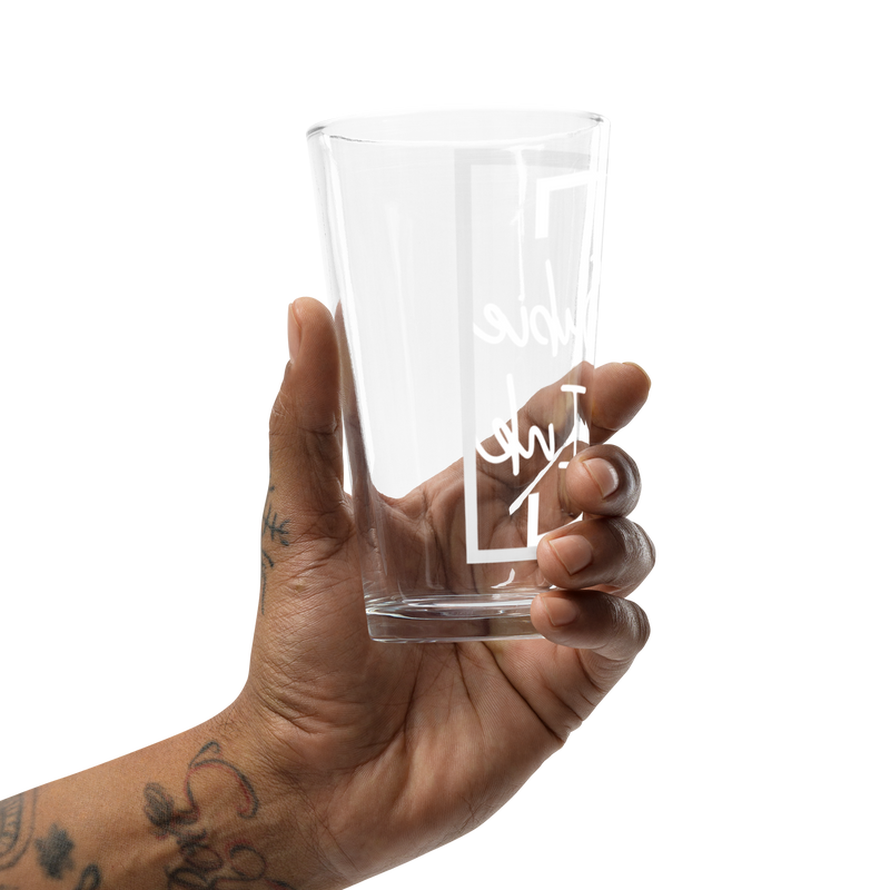 "Subie Ink" White Shaker pint glass